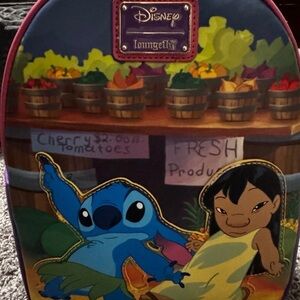 Loungefly Disney Lilo & Stitch Blue Purple Yellow Character Backpack